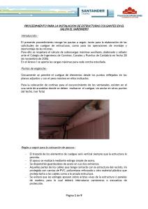 Procedimiento para la instalación de estructuras colgantes en el Salón El Sardinero